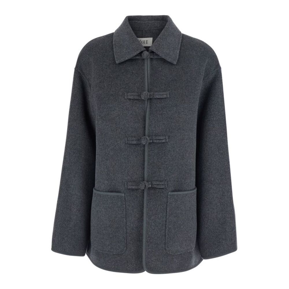 Rohe Women Double-Faced Wool Jacket With Pankou Closure And Gray, Woman